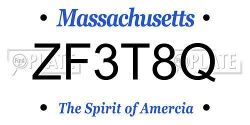 ZF3T8Q Massachusetts License Plate