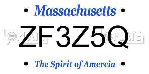 ZF3Z5Q Massachusetts License Plate