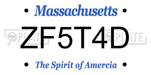 ZF5T4D Massachusetts License Plate