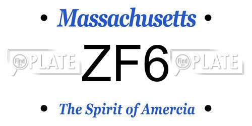 ZF6 Massachusetts License Plate