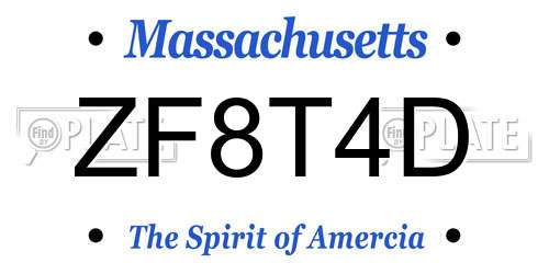 ZF8T4D Massachusetts License Plate