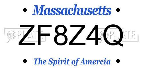 ZF8Z4Q Massachusetts License Plate