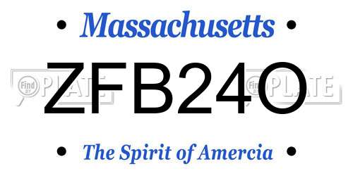 ZFB24O Massachusetts License Plate
