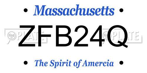 ZFB24Q Massachusetts License Plate