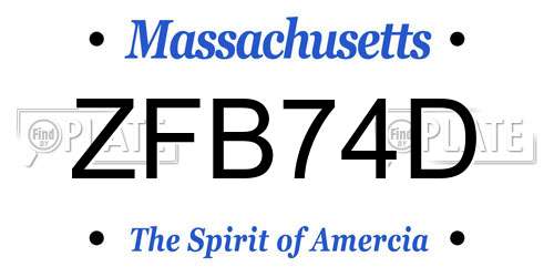 ZFB74D Massachusetts License Plate