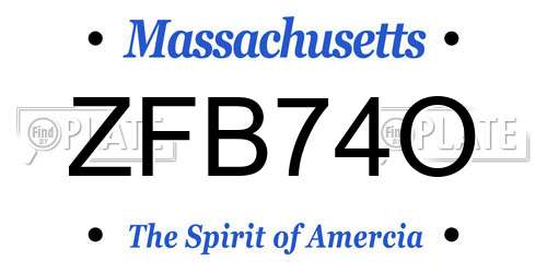 ZFB74O Massachusetts License Plate