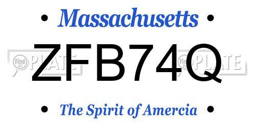 ZFB74Q Massachusetts License Plate