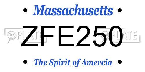 ZFE250 Massachusetts License Plate