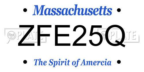 ZFE25Q Massachusetts License Plate