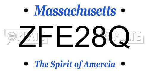 ZFE28Q Massachusetts License Plate