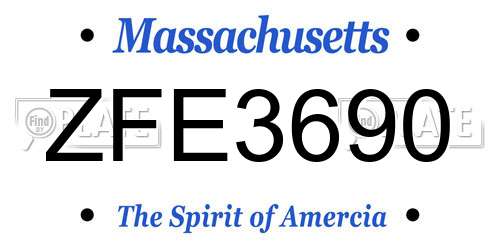 ZFE3690 Massachusetts License Plate