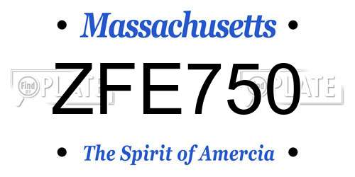 ZFE750 Massachusetts License Plate