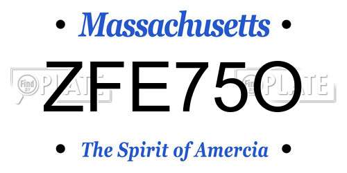 ZFE75O Massachusetts License Plate