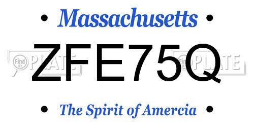 ZFE75Q Massachusetts License Plate