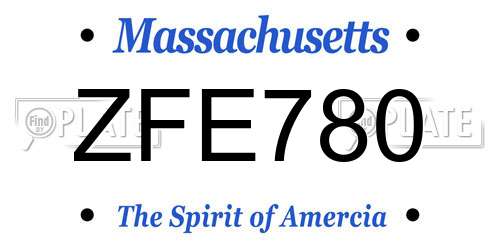 ZFE780 Massachusetts License Plate
