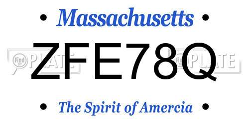 ZFE78Q Massachusetts License Plate