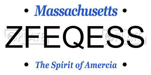 ZFEQESS Massachusetts License Plate