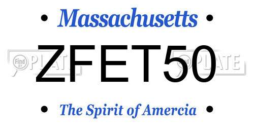 ZFET50 Massachusetts License Plate