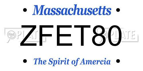 ZFET80 Massachusetts License Plate