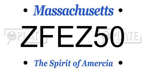 ZFEZ50 Massachusetts License Plate