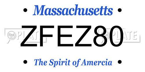 ZFEZ80 Massachusetts License Plate