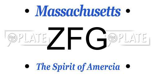ZFG Massachusetts License Plate