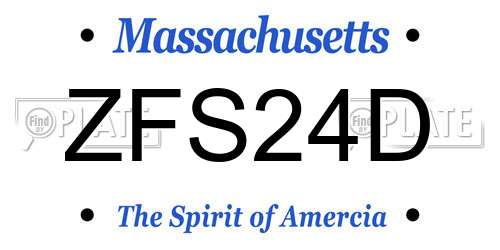 ZFS24D Massachusetts License Plate