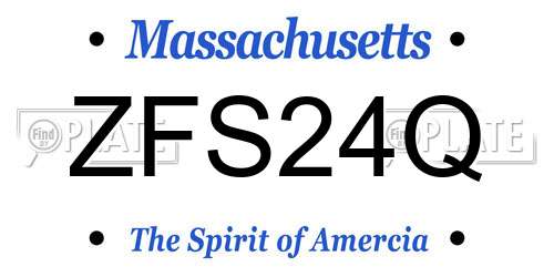 ZFS24Q Massachusetts License Plate