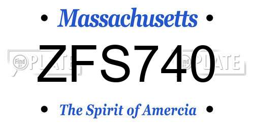 ZFS740 Massachusetts License Plate