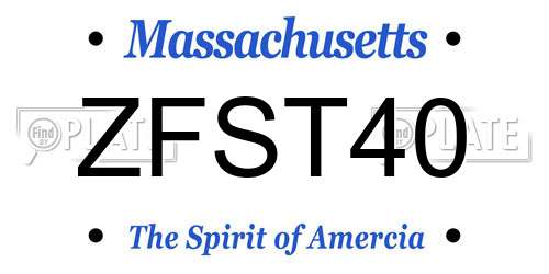 ZFST40 Massachusetts License Plate