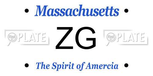 ZG Massachusetts License Plate