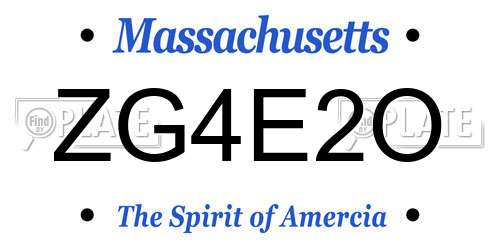 ZG4E2O Massachusetts License Plate