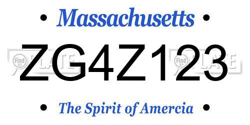 ZG4Z123 Massachusetts License Plate