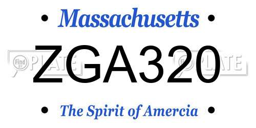 ZGA320 Massachusetts License Plate