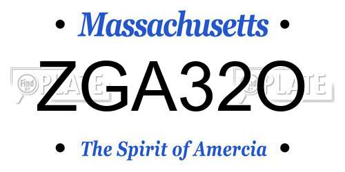 ZGA32O Massachusetts License Plate