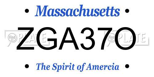 ZGA37O Massachusetts License Plate