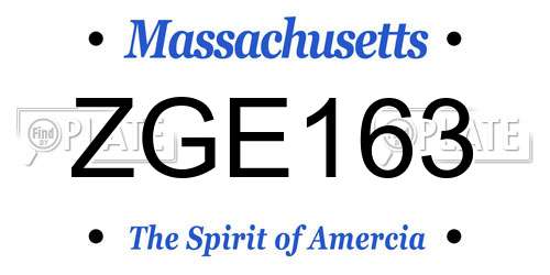 ZGE163 Massachusetts License Plate
