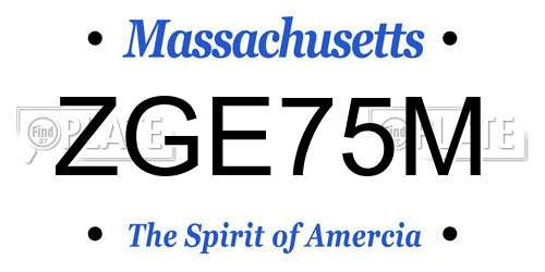 ZGE75M Massachusetts License Plate
