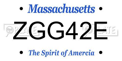 ZGG42E Massachusetts License Plate