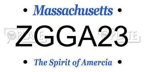 ZGGA23 Massachusetts License Plate
