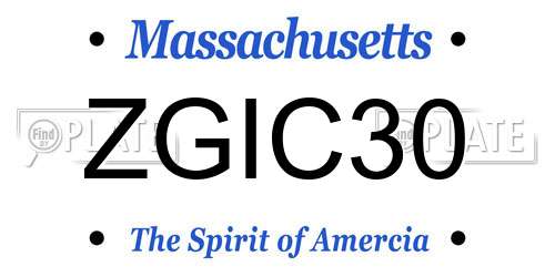 ZGIC30 Massachusetts License Plate