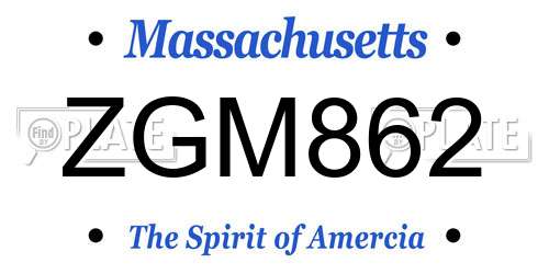 ZGM862 Massachusetts License Plate