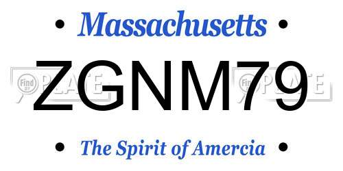ZGNM79 Massachusetts License Plate