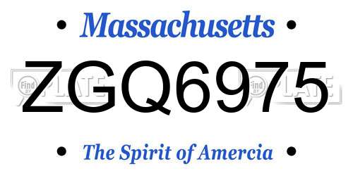 ZGQ6975 Massachusetts License Plate