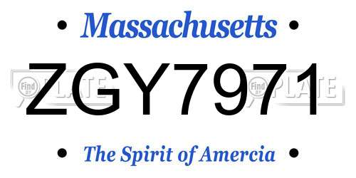 ZGY7971 Massachusetts License Plate