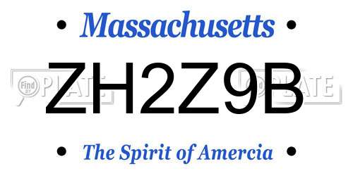 ZH2Z9B Massachusetts License Plate