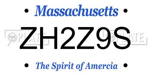 ZH2Z9S Massachusetts License Plate