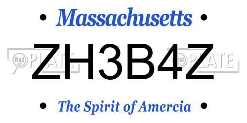 ZH3B4Z Massachusetts License Plate