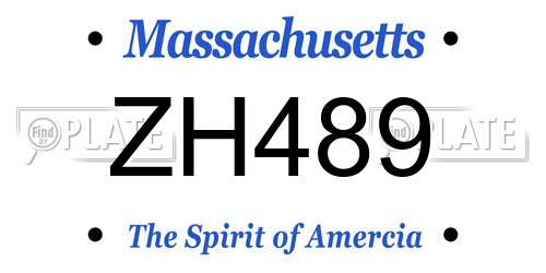 ZH489 Massachusetts License Plate
