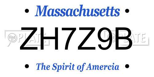 ZH7Z9B Massachusetts License Plate